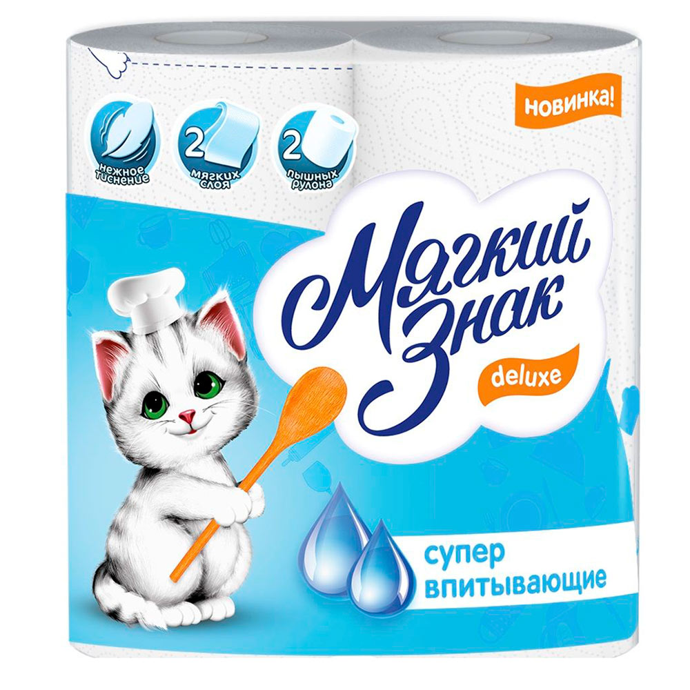 Полотенце Мягкий знак Deluxe двухслойное 2 рулона